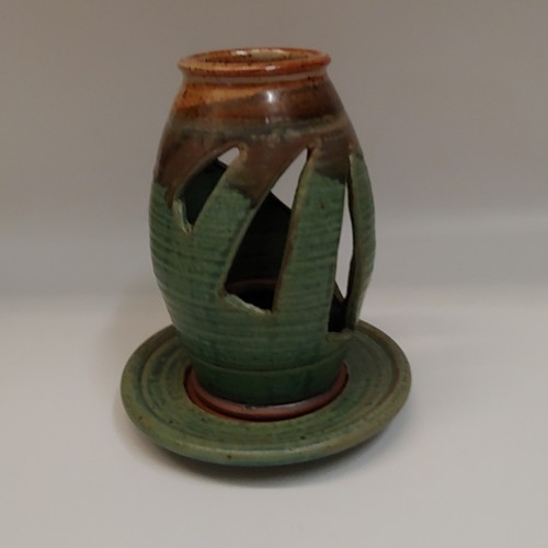 Click to view detail for #220729 Candle Lantern Green/Tan $22